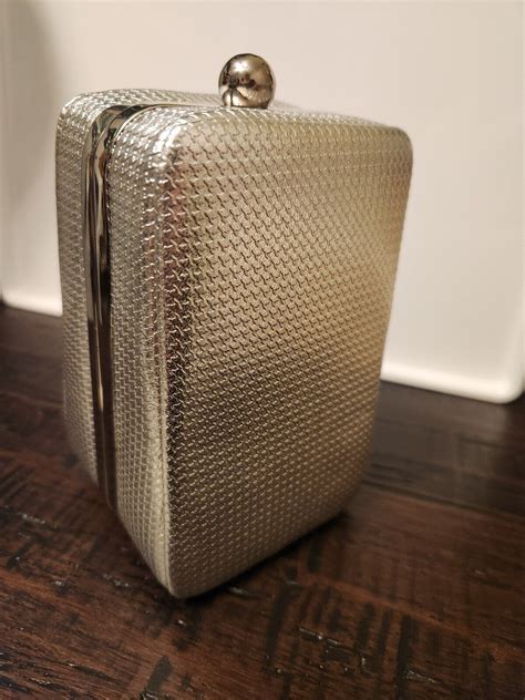 old metallic silver box purse|metallic silver handbags for sale.